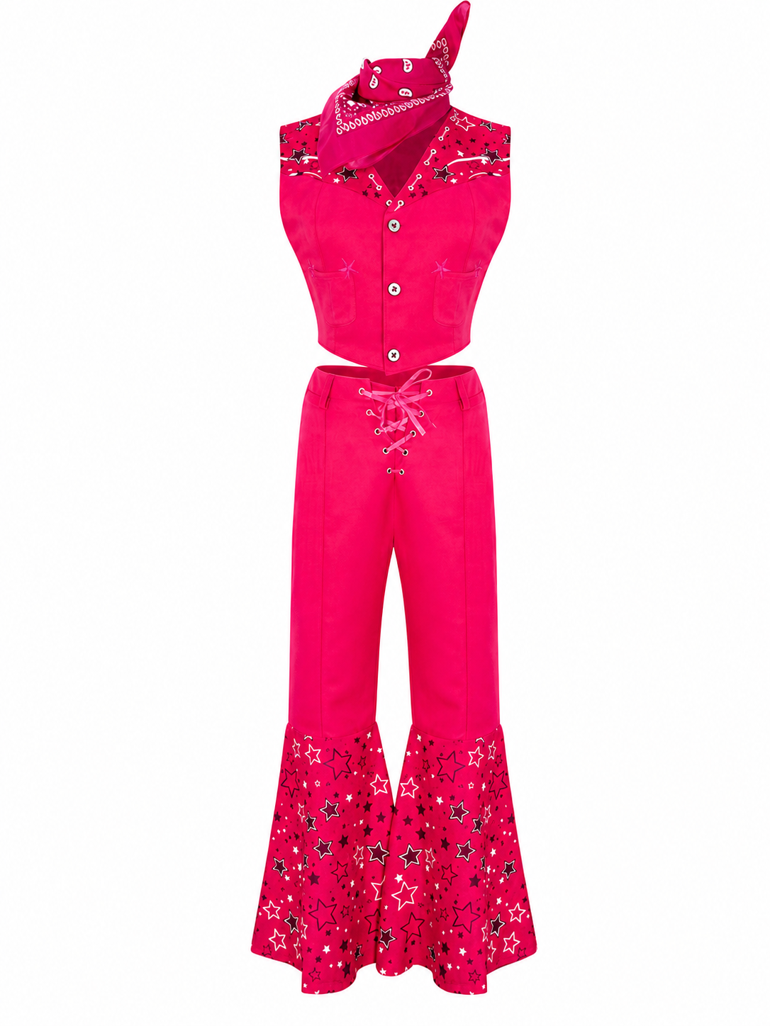 Barbie-style cosplay set consisting of two pieces: a sleeveless cropped top and