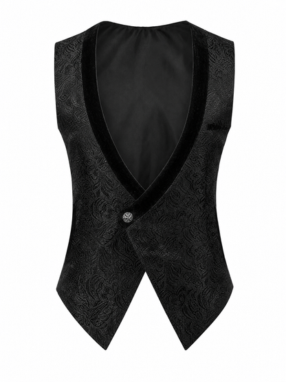 Black Jacquard Vest for Halloween