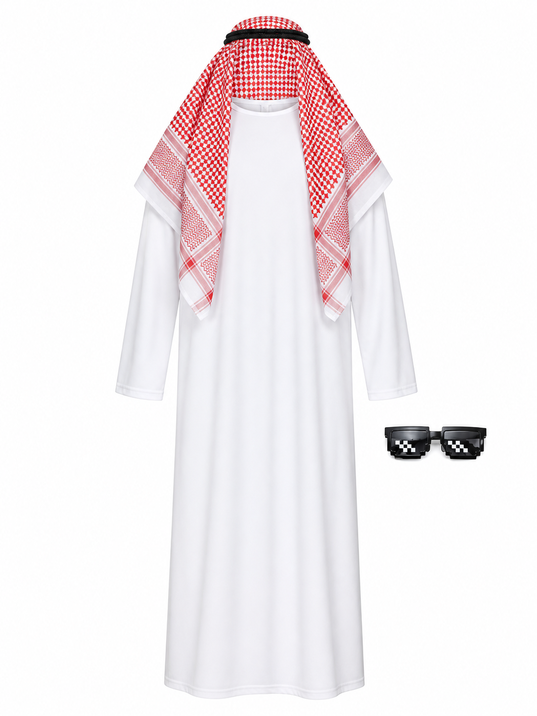 Arabic costume with headscarf and glasses for parties