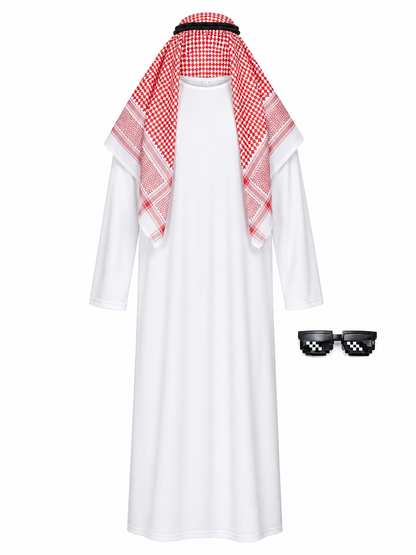 Arabic costume with headscarf and glasses for parties