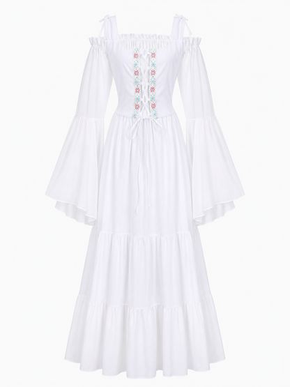 White Palace-Style Cosplay Costume with Corset Bodice