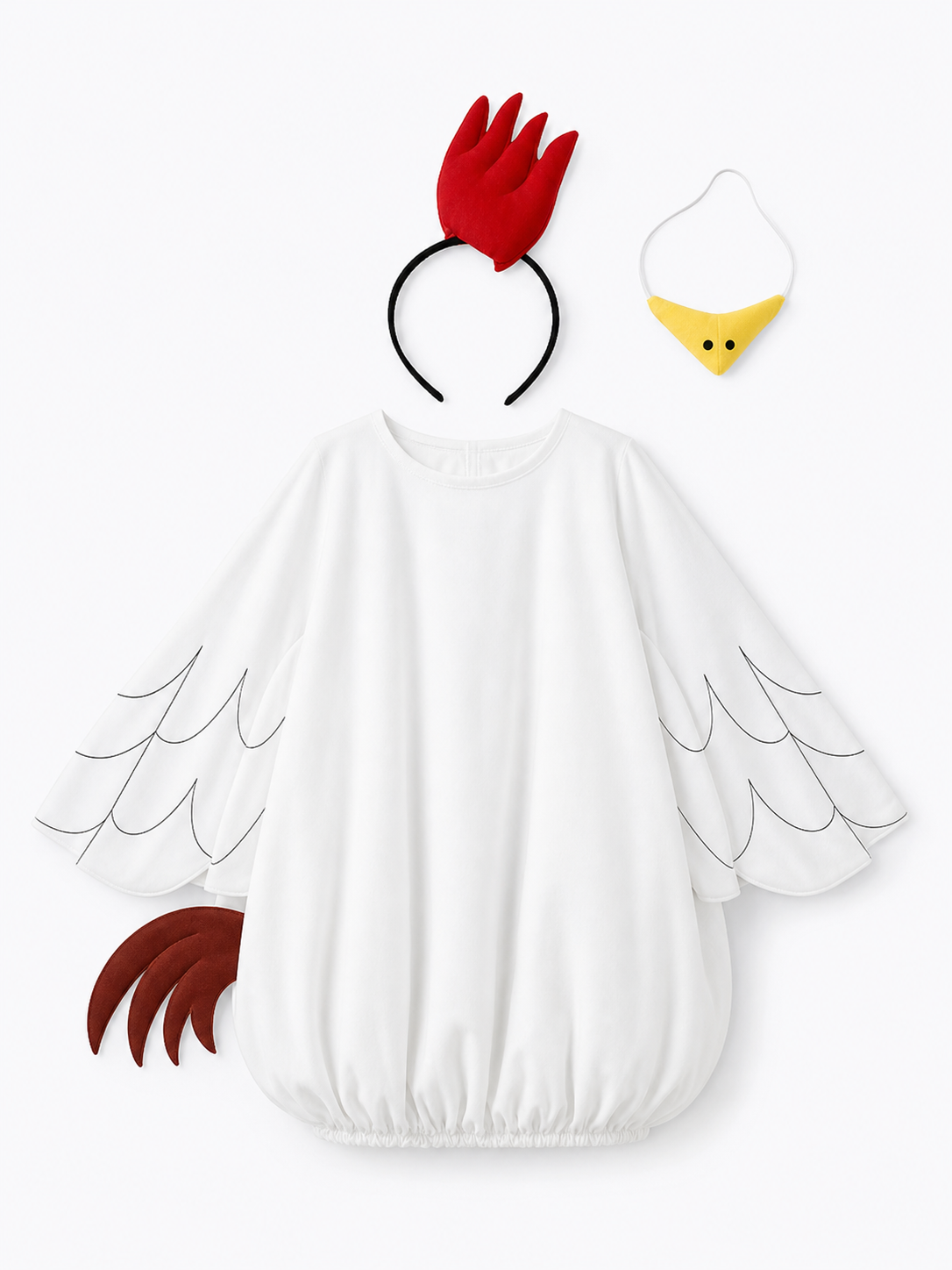 Adult Chicken Costume with Wings and Accessories