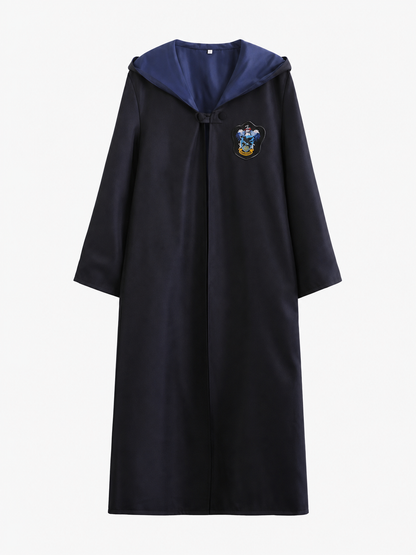 Long Hooded Wizard Robe with Emblem Patch