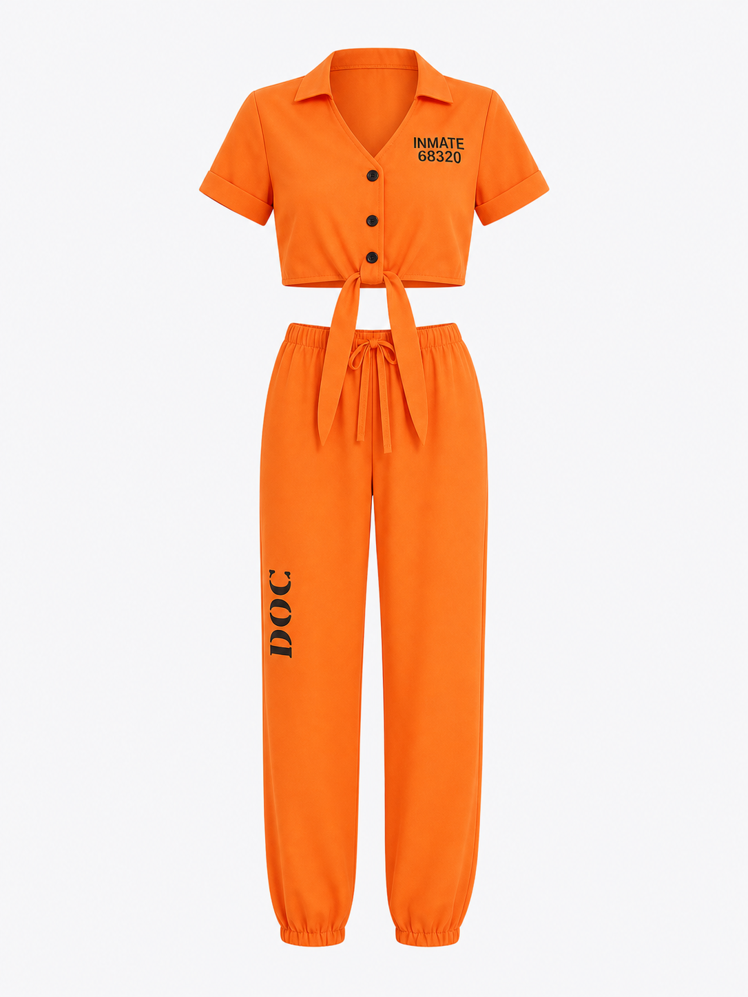 Halloween costume, orange printed set