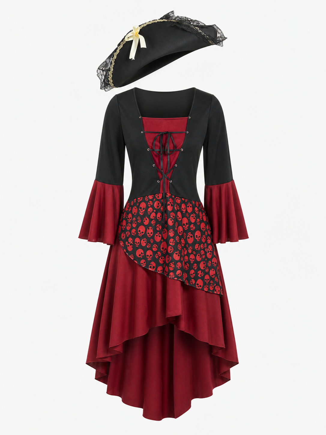 Halloween Pirate Costume with Hat and Dress