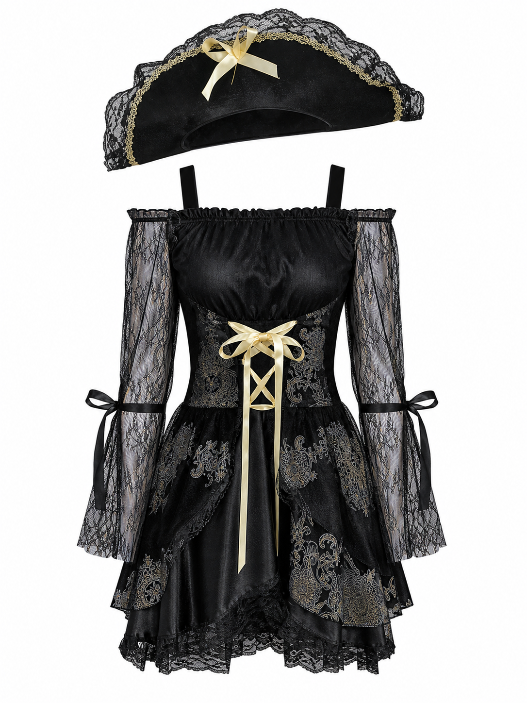 Pirate Carnival Costume with Hat and Dress