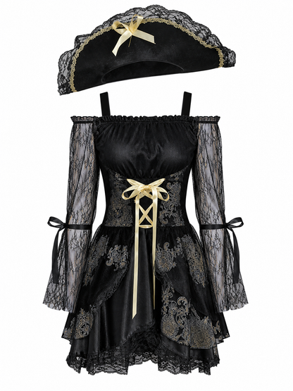 Pirate Carnival Costume with Hat and Dress
