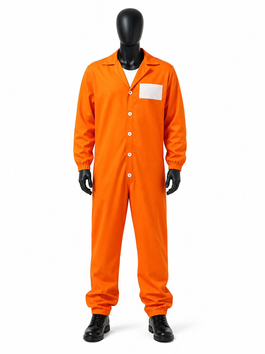 Orange long-sleeve jumpsuit with chest patch product view 39