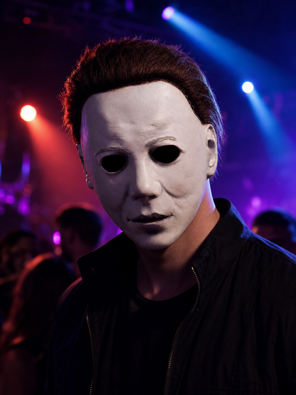 White-Faced Mask with Short Hair