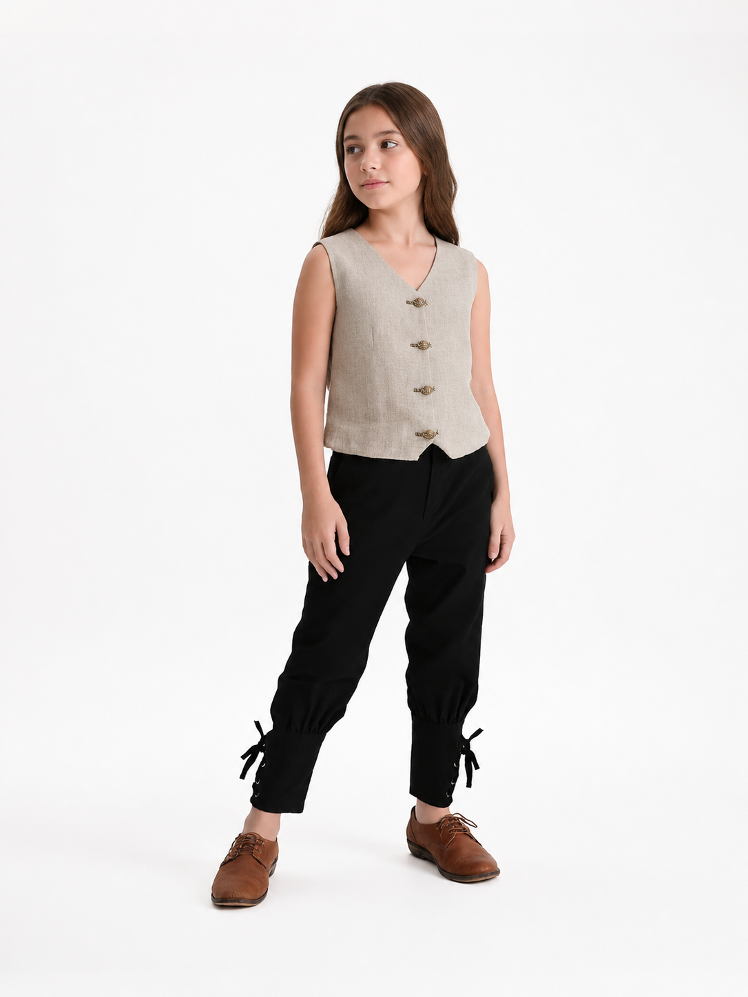 Black kids' jogger pants with ties