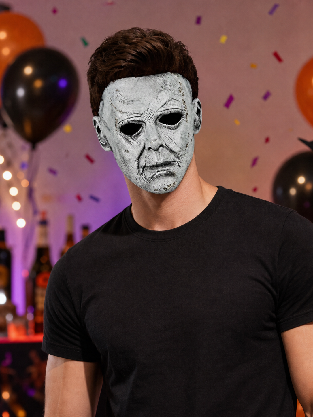 This is a full-face mask designed in a strikingly frightening style. The design