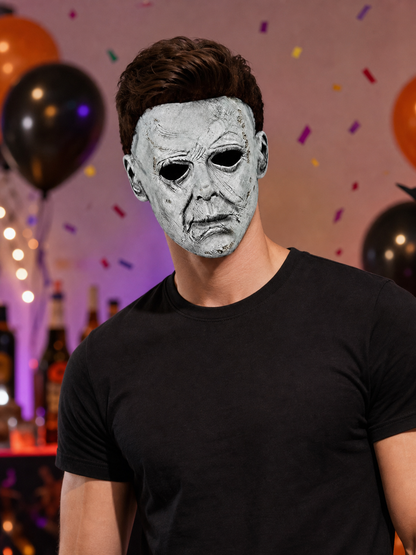 This is a full-face mask designed in a strikingly frightening style. The design
