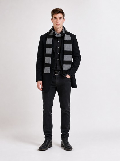 Despicable Me Long Black-and-Gray Striped Scarf