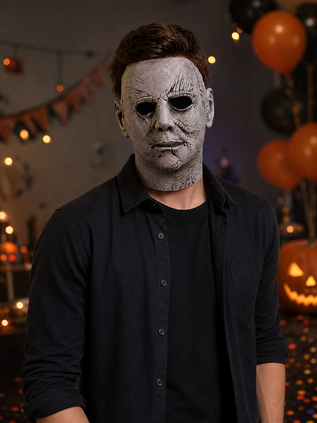 Full-Face Mask in a Scary Style with Scars
