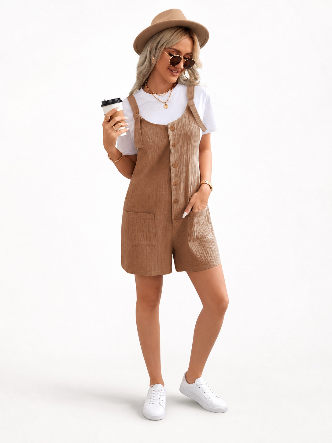 Bib Overall Shorts with Adjustable Straps