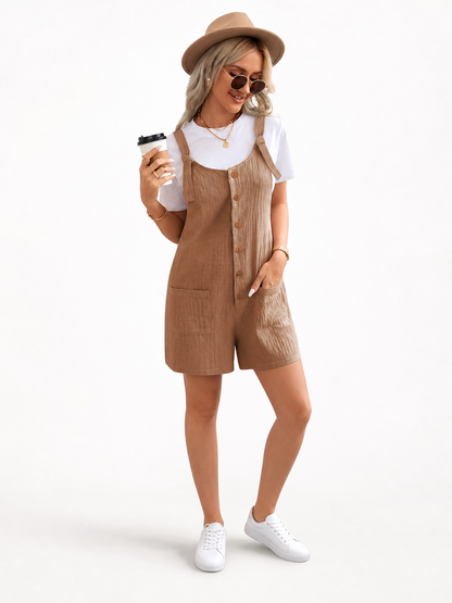 Bib Overall Shorts with Adjustable Straps