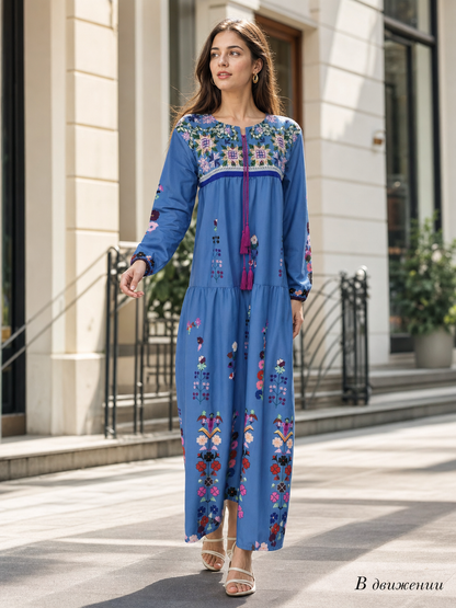 Jumpsuit with Floral Print and Pink Fringe