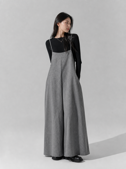 Gray Wide-Leg Overalls for Everyday Outfits