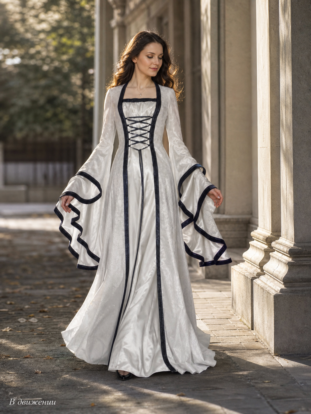 Vintage Long Dress with Corset Lacing