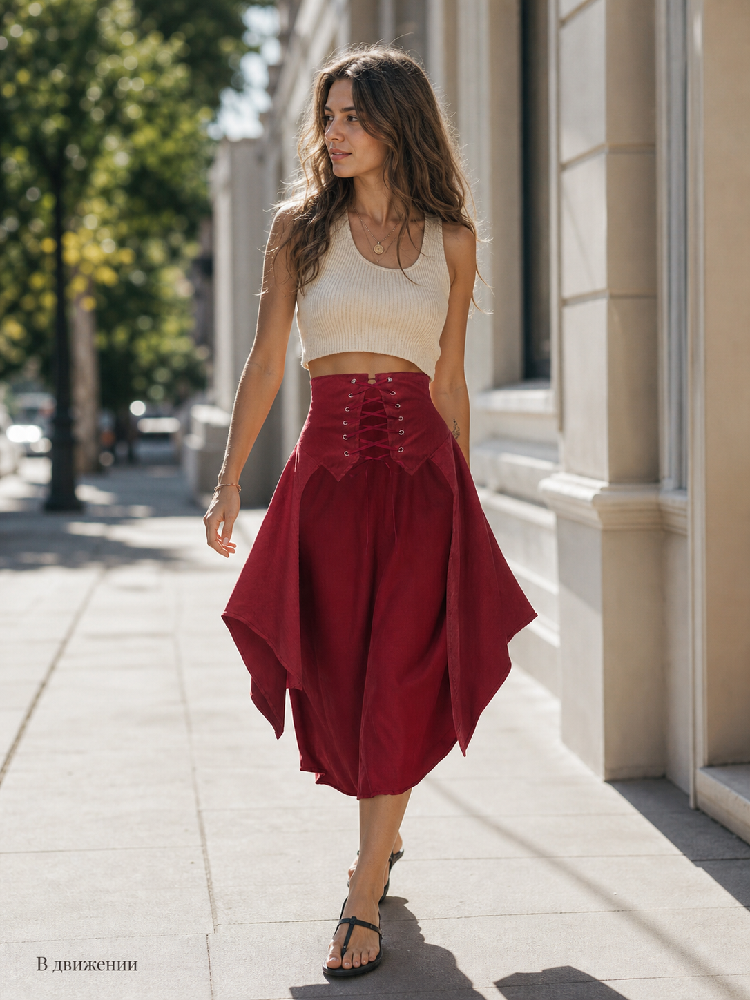 Burgundy Cape with Lacing, Loose Fit
