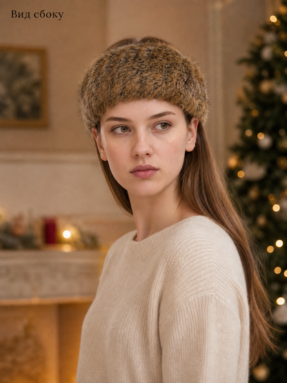 Brown Textured Plush Viking Hat