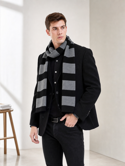 Despicable Me Long Black-and-Gray Striped Scarf