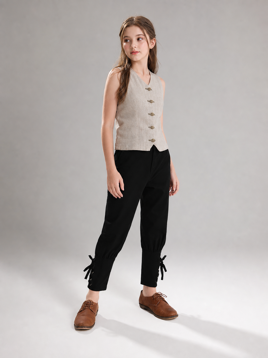 Black kids' jogger pants with ties