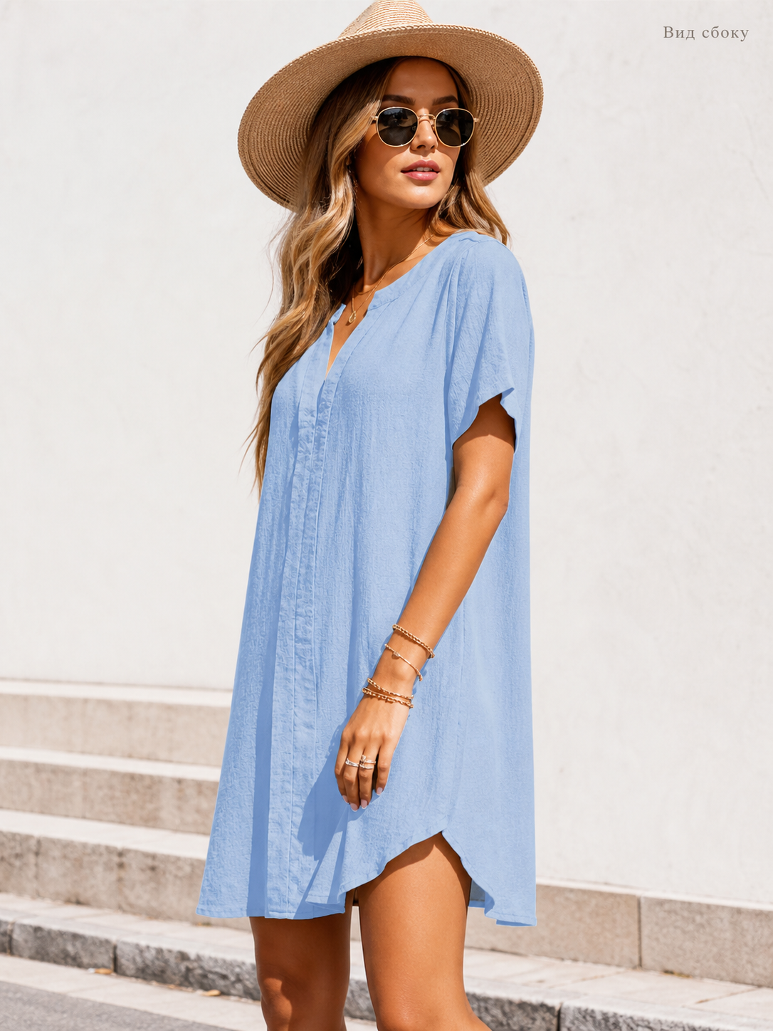 Women's Summer Loose-Fit V-Neck Dress