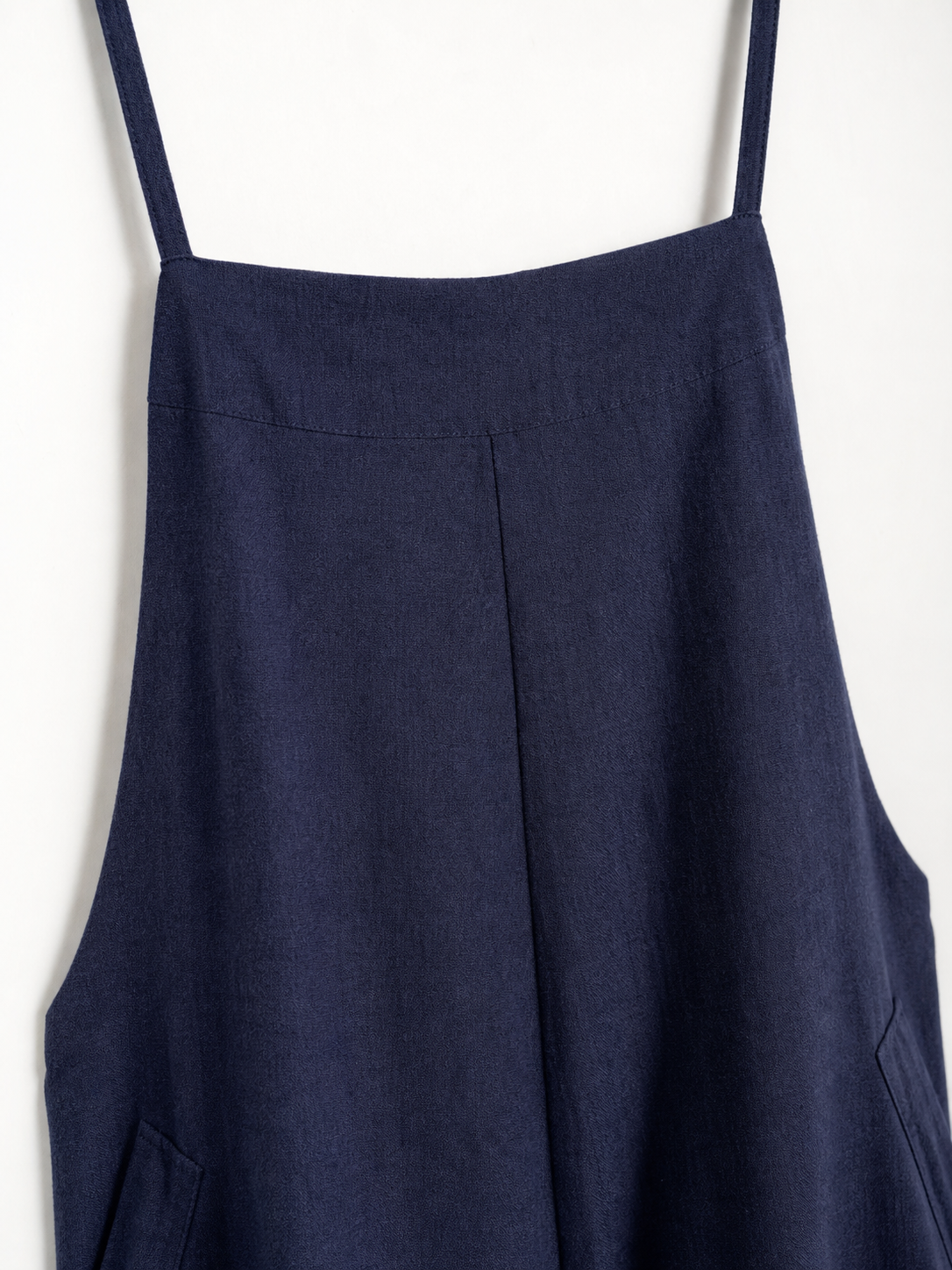 Wide-Leg Bib Overalls, Dark Blue