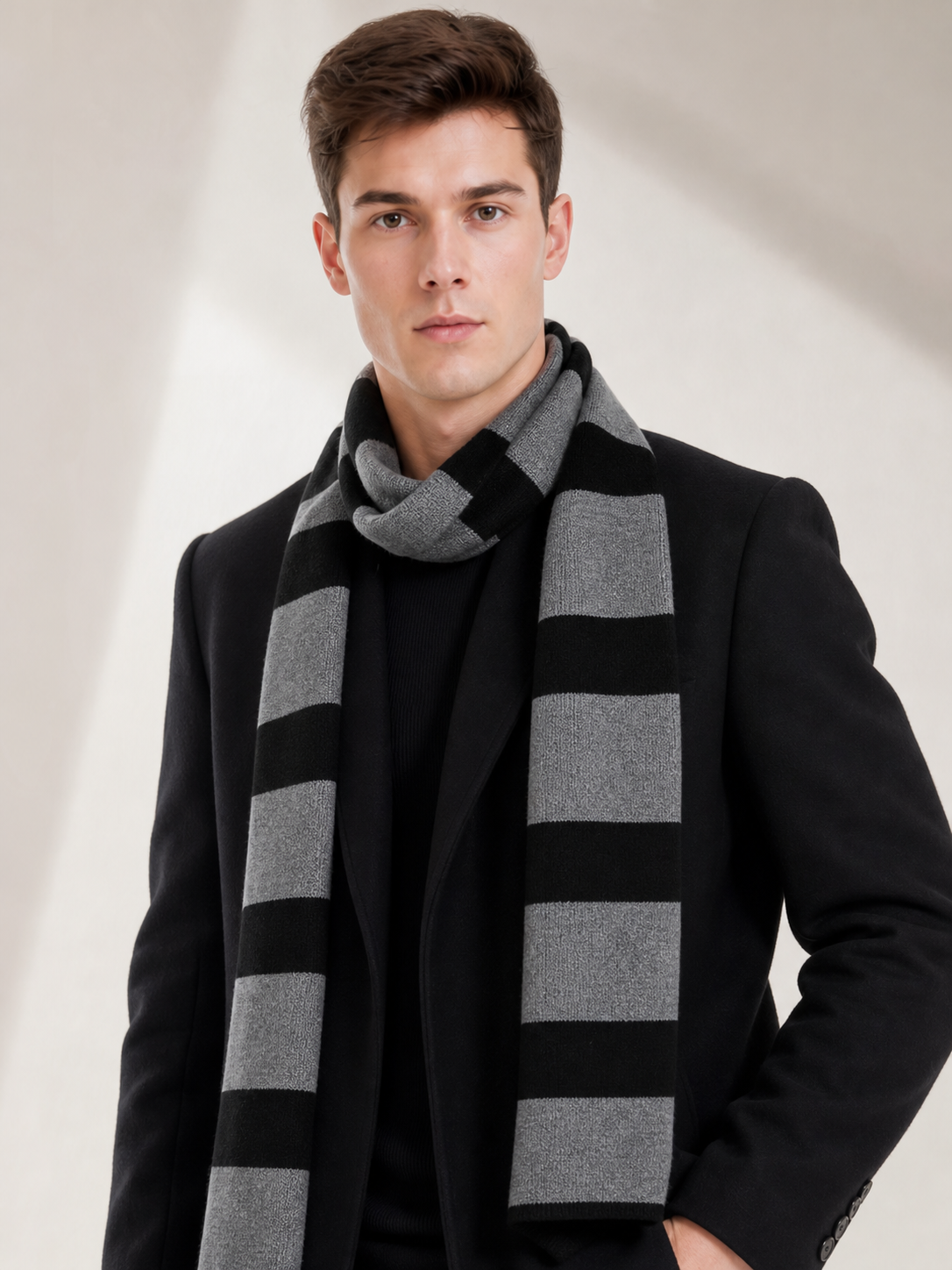 Despicable Me Long Black-and-Gray Striped Scarf