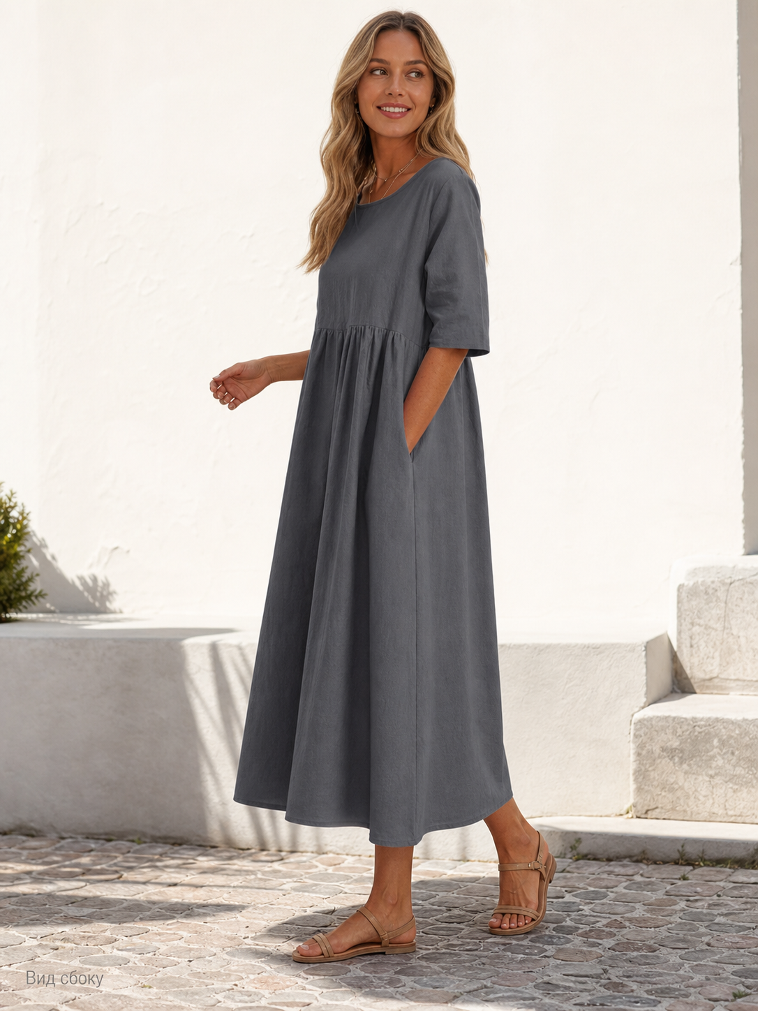 Plus-Size Women's Long Loose-Fit Dress