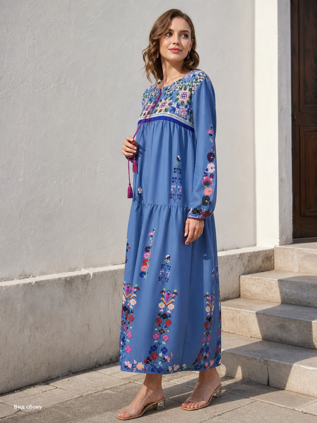 Jumpsuit with Floral Print and Pink Fringe