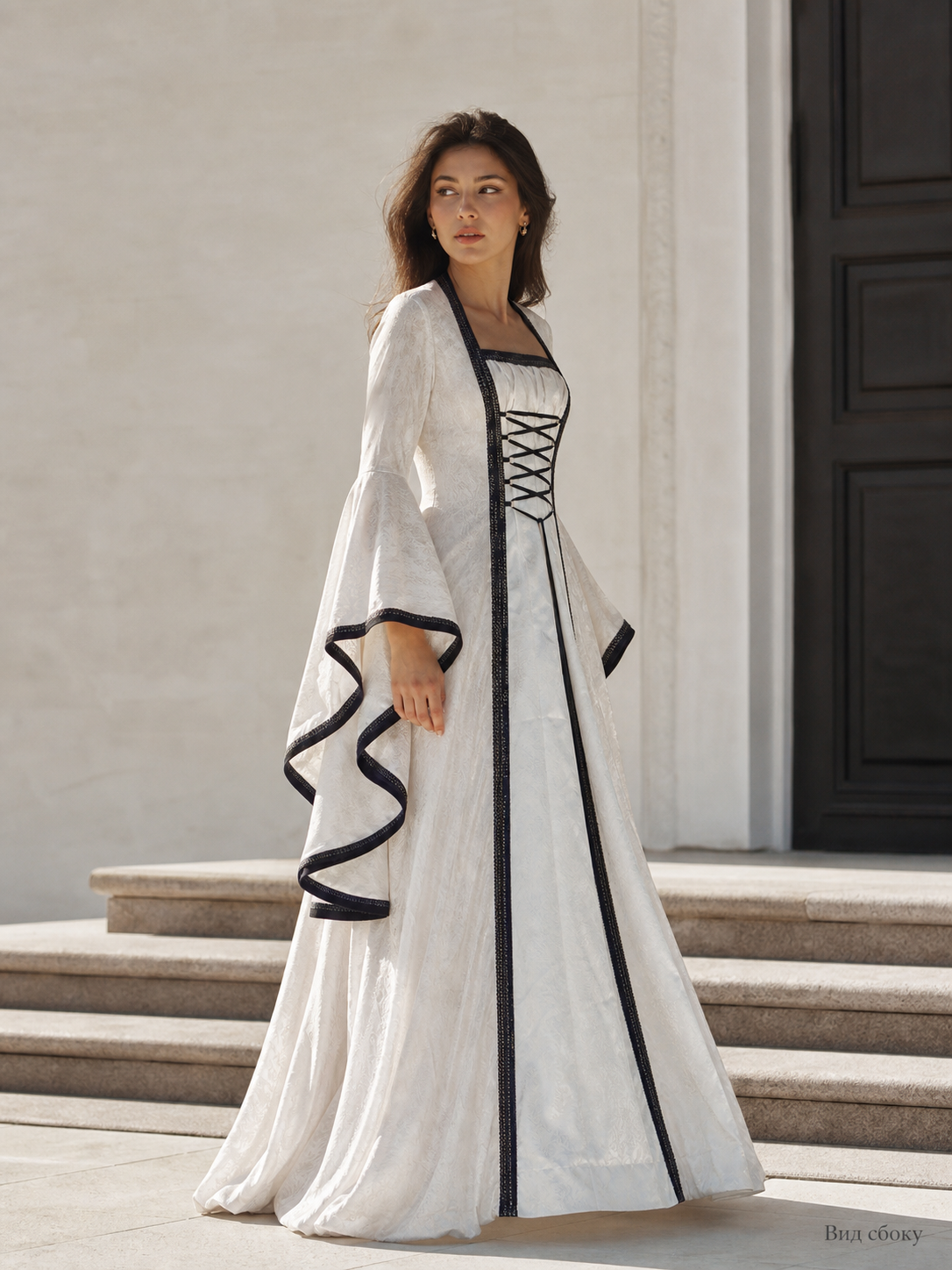 Vintage Long Dress with Corset Lacing