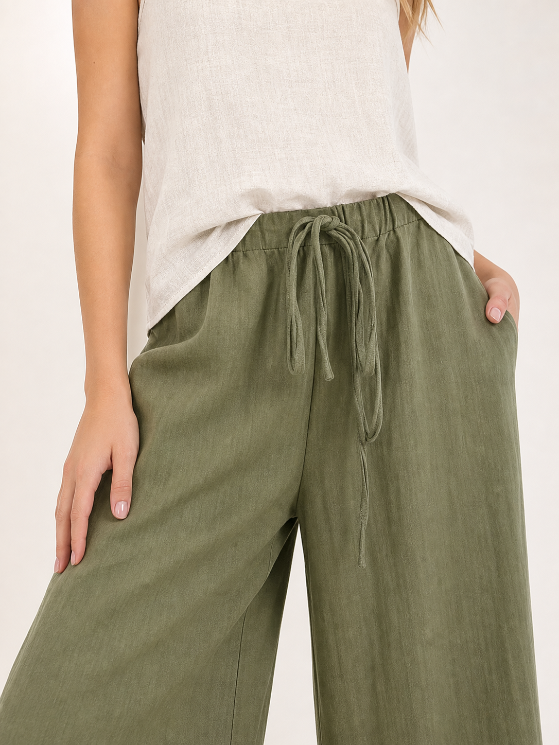 High-Waisted Palazzo Pants with Pockets