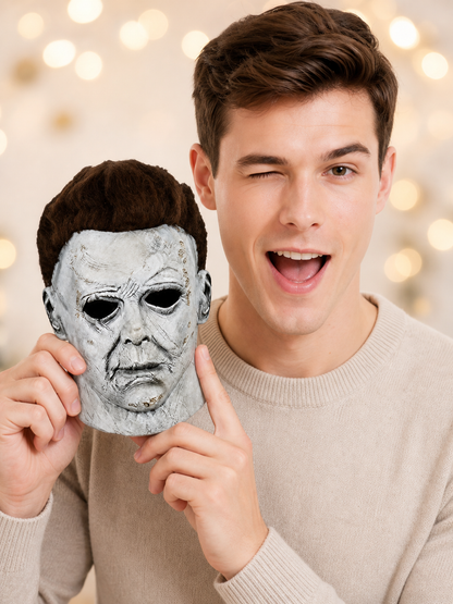 This is a full-face mask designed in a strikingly frightening style. The design