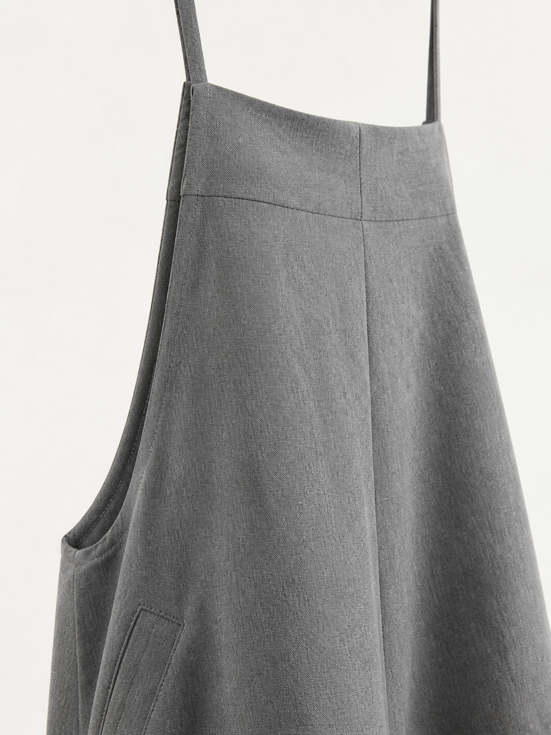 Gray Wide-Leg Overalls with Straps