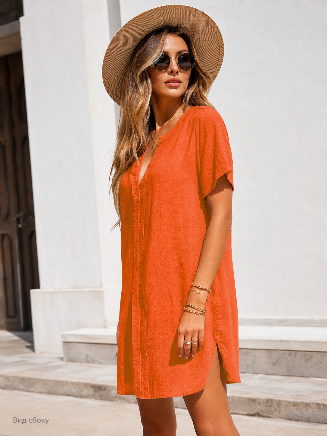 Women's Summer V-Neck Short-Sleeve Dress