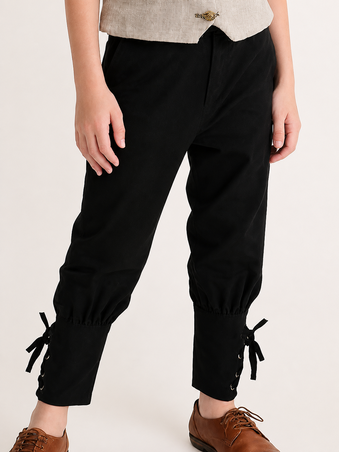 Black kids' jogger pants with ties