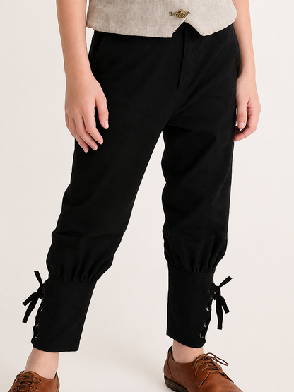 Black kids' jogger pants with ties