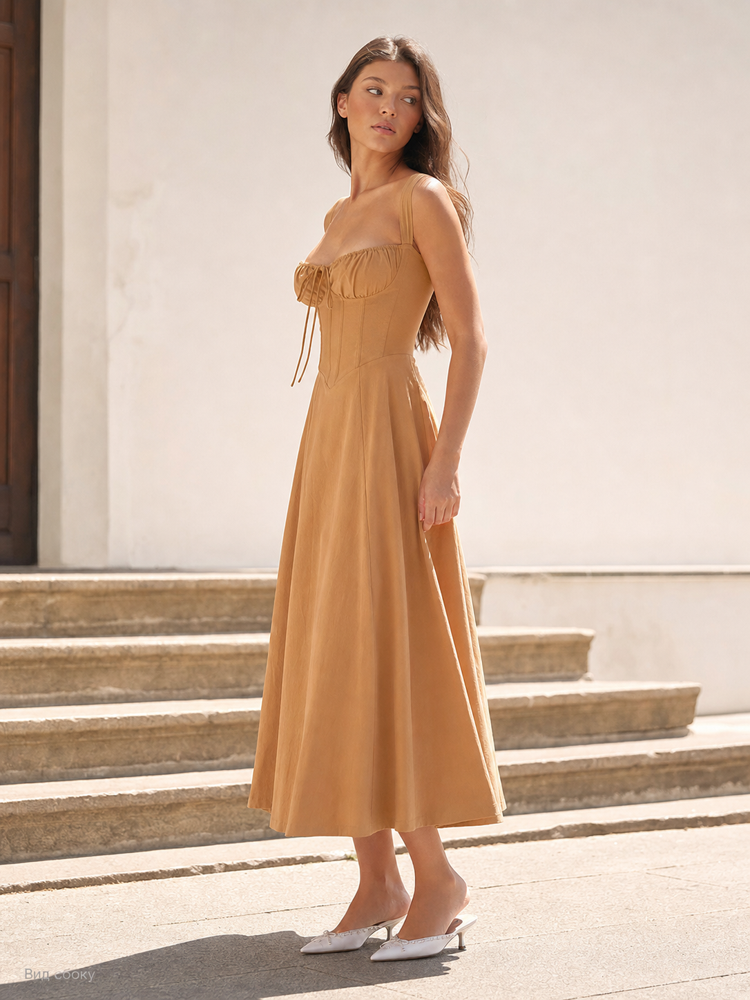 Women's slip dress with a corset bodice