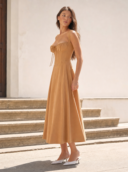 Women's slip dress with a corset bodice