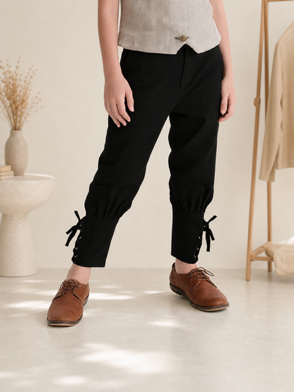 Kids' Black Slim-Fit Jogger Pants