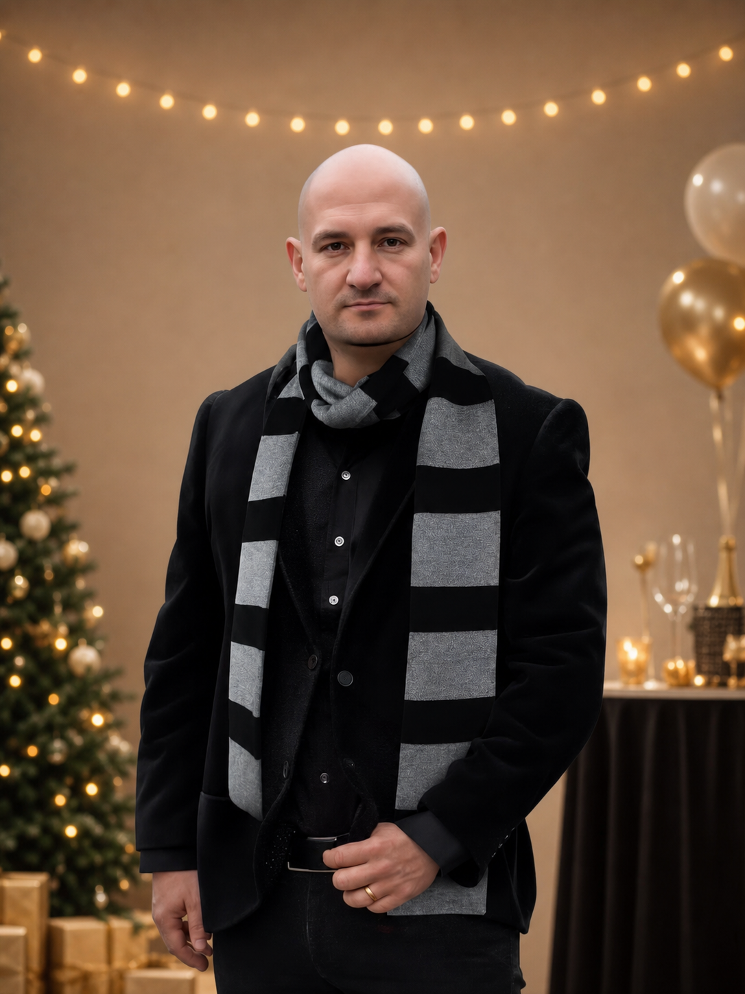 Despicable Me Long Black-and-Gray Striped Scarf