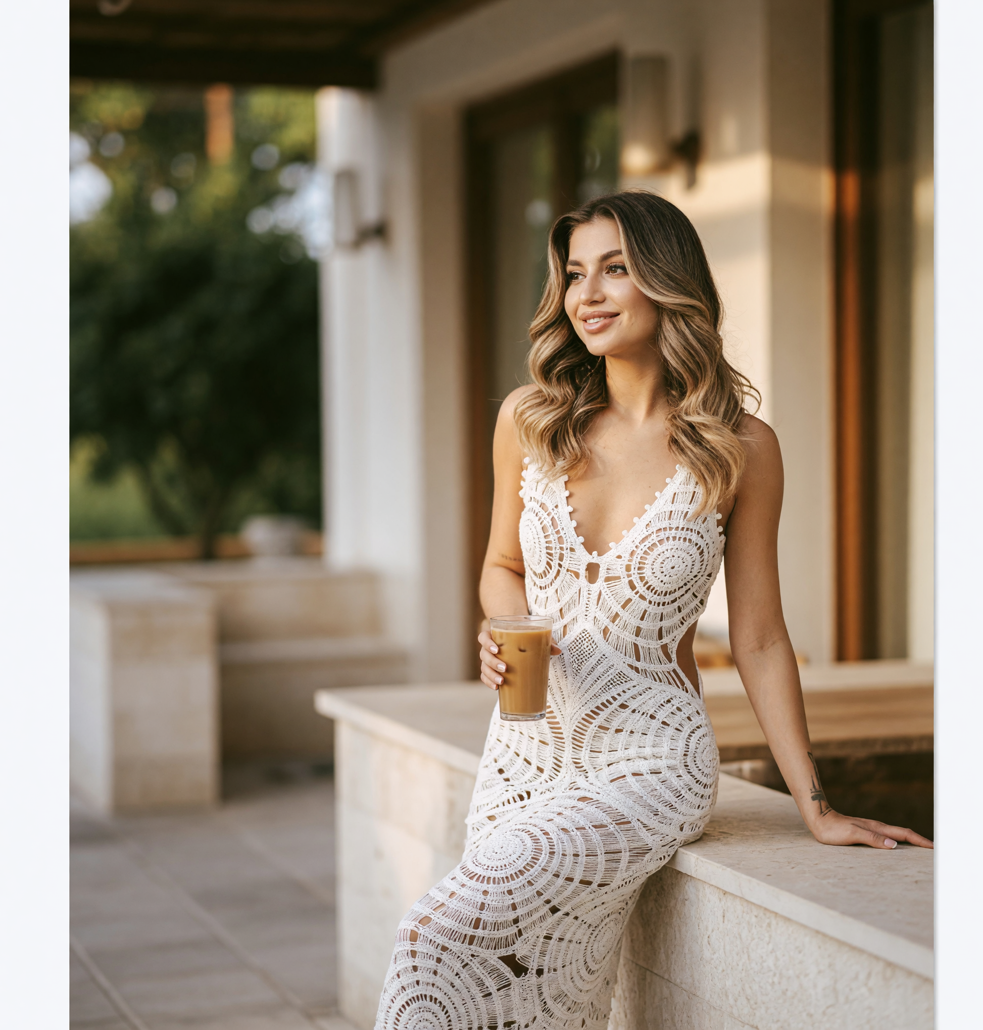 Women’s Sleeveless Beach Dress with a Deep V-Neckline