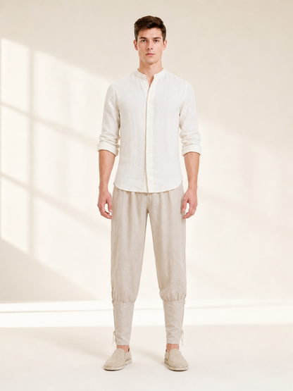 Men's loose-fit vampire pants with an elastic waistband