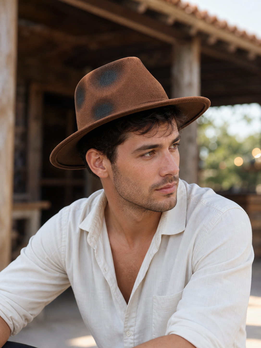 Costume Cowboy Hat with Distressed Effect