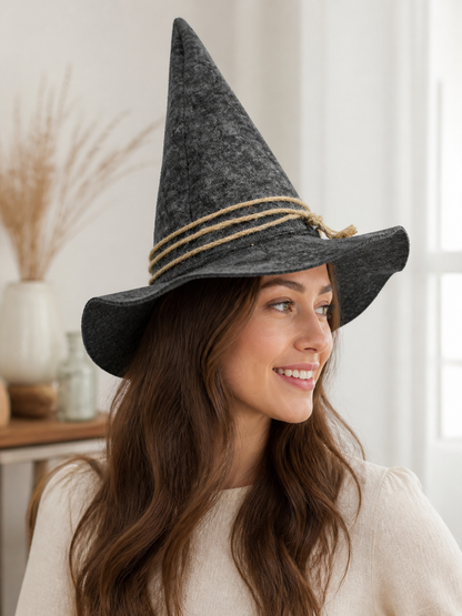 Witch Carnival Hat with Rope Decoration
