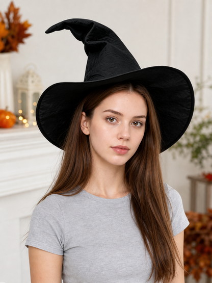Carnival Witch Hat with Wide Brim lifestyle view