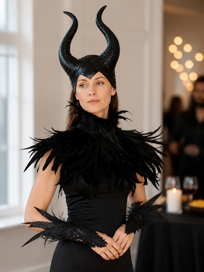 Carnival Headpiece with Black Horns lifestyle view 2