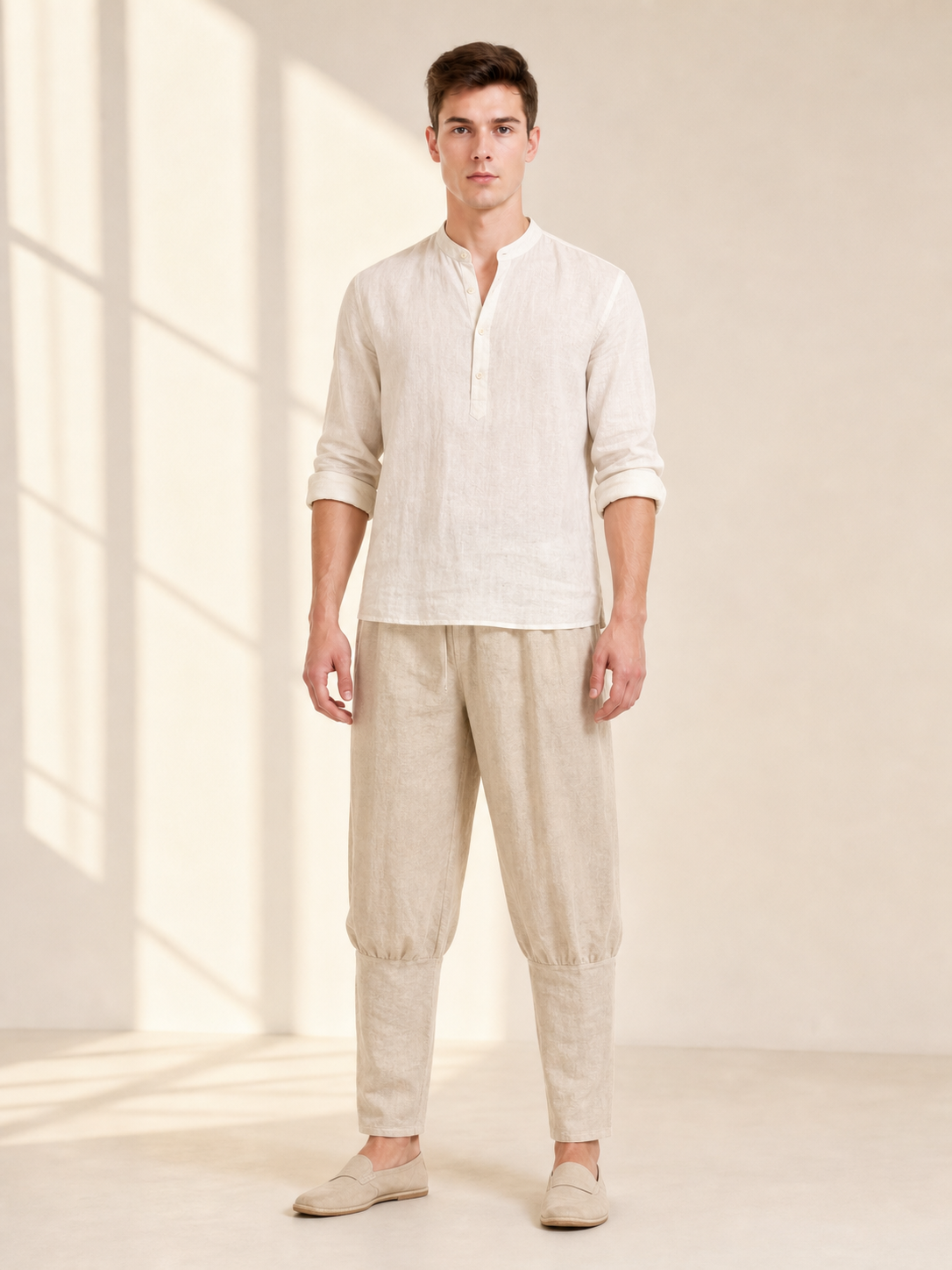 Loose-Fit Cuffed Pants for a Costume Look